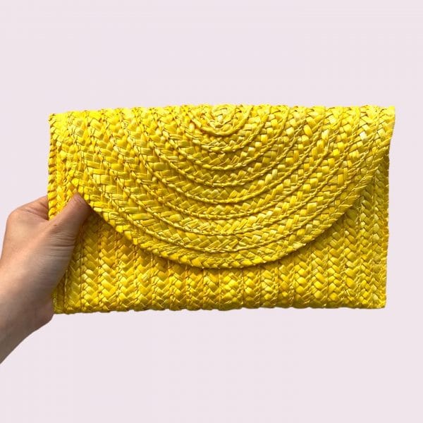 Clutch rafia gialla Headband