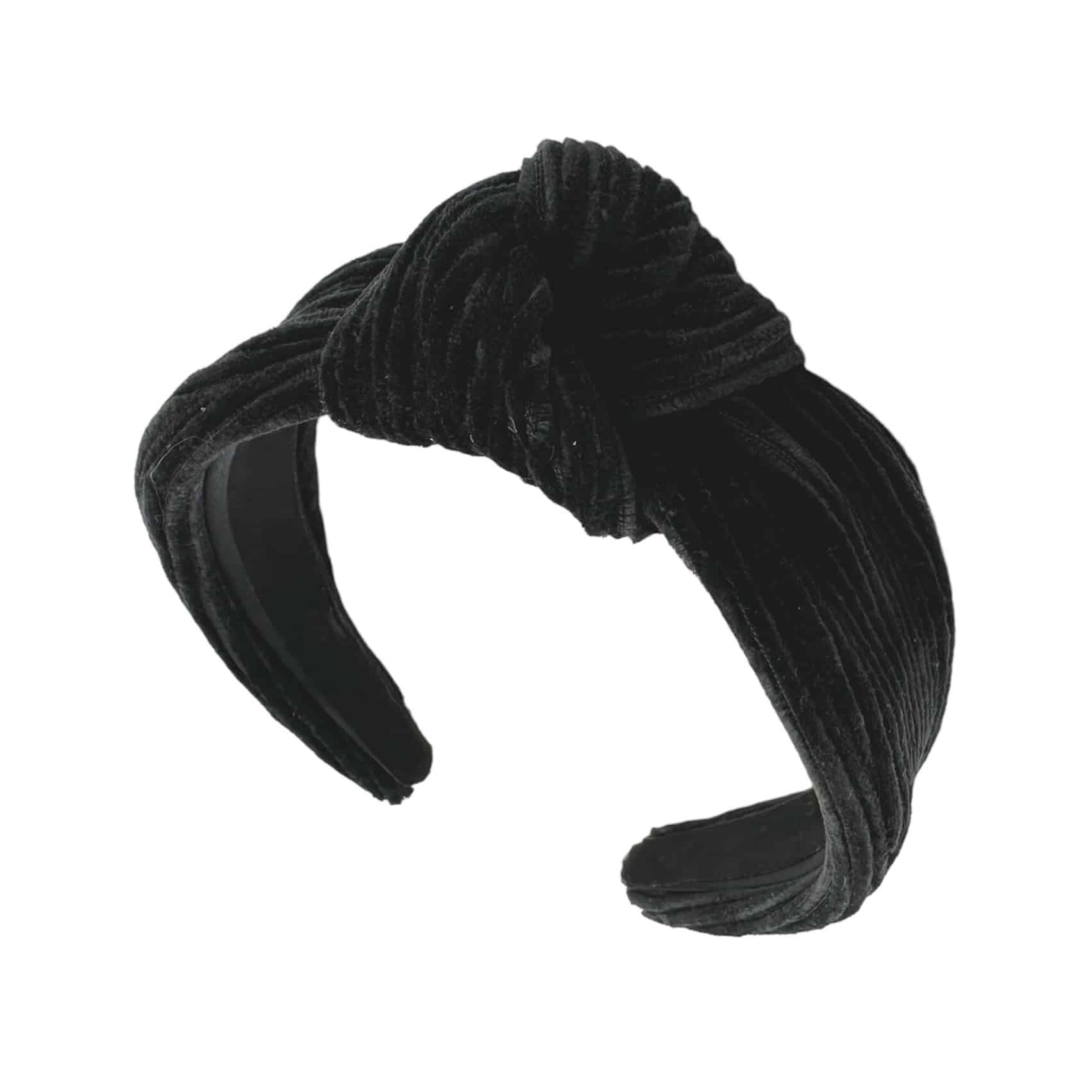 Cerchietto millerighe velluto nero - Headband